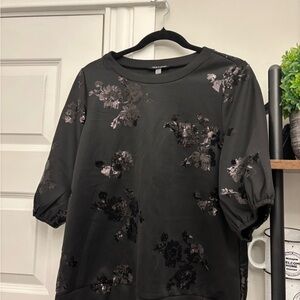 Boxy Black Crew Neck Sweatshirt